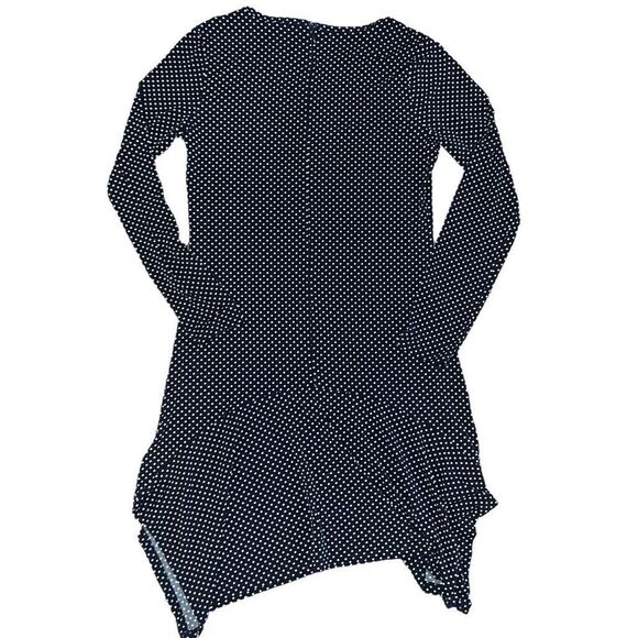 MICHAEL KORS Adriatic Navy Polka-Dot Matt-Jersey Dress Size Medium - Picture 3 of 9